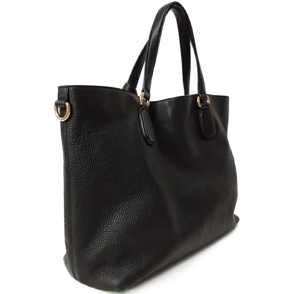 Gucci Interlocking Bag Tote Black Leather Soho G